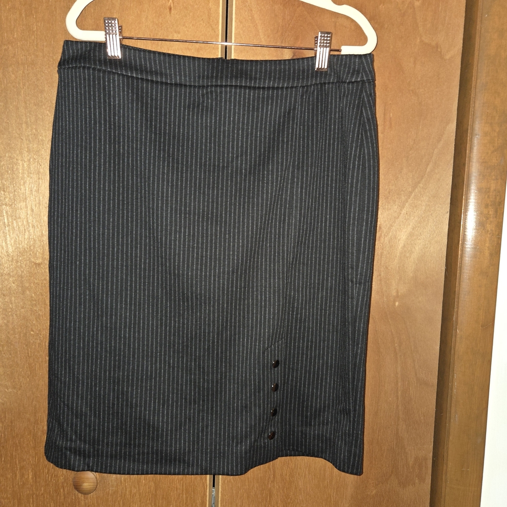 Calvin Klein Black Pinstripe Pencil Skirt